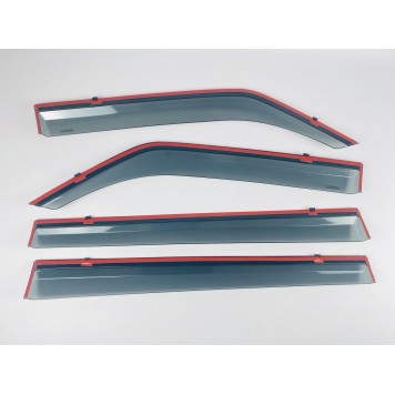 Дефлектори вікон Mitsubishi Pajero III 2000-2006 з нерж. хром полоскою-5